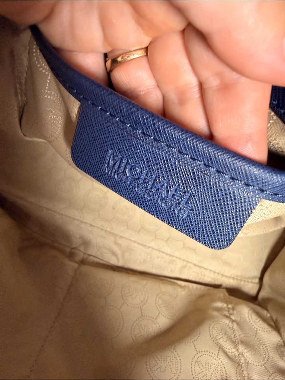 MICHAEL Michael Kors Navy Saffiano Leather Satchel Tote - Picture 2 of 12